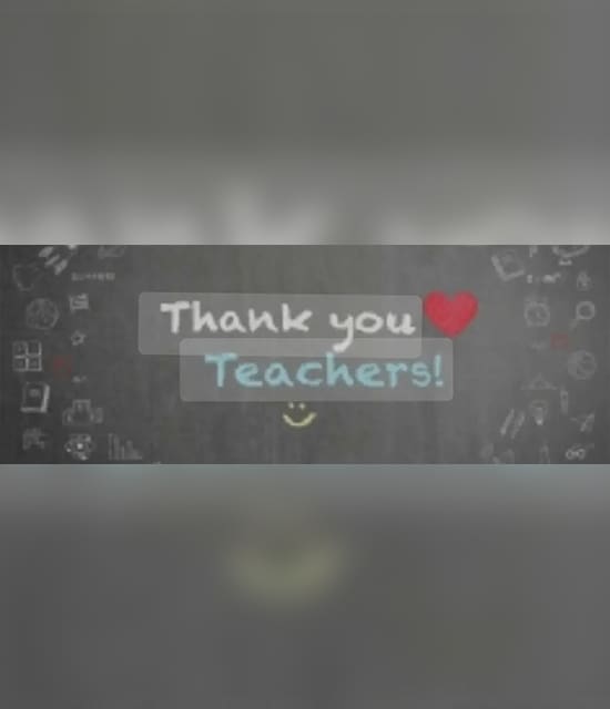 A chalkboard with the words thank you teachers written on it.